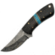 Damascus Fixed Blade Knife with Wood Handle, 2.75 Damascus steel blade, Wenge wood handle, DM-1243