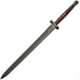 Damascus Imperial Damascus Sword, Overall 37in, Blade 27in L Damascus Steel L Standard Edge, Handle, brown, DM5016