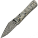 Damascus Marble Skinner Black Knife, 3.25 Damascus steel blade, Black and white resin handle, DM-1258BK