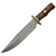Damascus Rosewood Damascus Bowie Fixed Blade Knife, 10in, Damascus Steel, Standard Edge, Rosewood Handle DM1133