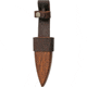 Damascus Sgian Dubh Wood Sheath Knife, 9.25in Overall, 4.5in Double Edge Damascus Steel Dagger Blade, Rosewood Handle, Rosewood And Leather Sheath, DM-1171