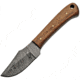 Damascus Short Skinner Walnut Knife, 6.5in Overall, 3in Damascus Steel Skinner Blade, Walnut Handle, Brown Leather Sheath, DM-1193WN