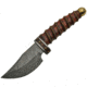 Damascus Wire Wrapped Skinner Fixed Blade Knife, 4.25in, Damascus Steel, Standard Edge, Wood Handle DM1158