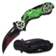 Dark Side Blades Folding Blade, 4.5in, Stainless Steel Blade, Green And Black Aluminum Handle DS-A003GN