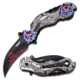 Dark Side Blades Folding Blade, 4.5in, Stainless Steel Blade, Silver And Black Aluminum Handle DS-A003SL