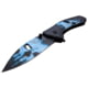 Dark Side Blades Spring Assisted Knife, 3.5 in, 3Cr13 Stainless Steel Stainless Steel, Drop Point, Black/Blue, DS-A089SK