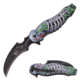 Dark Side Blades Spring Assisted Knife, 3,75 in, 3Cr13 Stainless Steel Stainless Steel, Hawkbill, Black/Blue, DS-A088GY