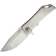 Darrel Ralph Dominator Framelock Compound Ground Blade Knife, 4.25in Closed, 3.25in Satin S35VN SS Drop Point Blade, Satin Titanium Handle, DOM FLAT COMP