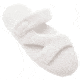 Womens Fluffy Z Slippers, White, 9-10