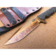 Dawson Knives Mojave 6 Fixed Blade Knife, 11.38in Overall, 6in Arizona Copper Finish Cpm-3V Carbon Steel Blade, Black Sculpted G10 Handle, Serialized, Black Kydex And Brown Leather Sheath, DW63820