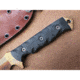 Dawson Knives Mojave 6 Fixed Blade Knife, 11.38in Overall, 6in Arizona Copper Finish Cpm-3V Carbon Steel Blade, Black Sculpted G10 Handle, Serialized, Black Kydex And Brown Leather Sheath, DW63820