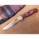 Dawson Knives Raider 5/Red Fixed Blade Knife, 10.25in Overall, 5in Arizona Copper Finish Cpm-3V Carbon Steel Blade, Black/Red Sculpted G10 Handle, Serialized, Black Kydex And Brown Leather Sheath, DW64056