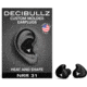 Decibullz Custom Molded Earplugs, Black, Standard, PLG1-BLK