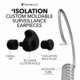 Decibullz Custom Molded Surveillance Earpieces w/Isolation, Black, RTL-RDO-ISO-BLK