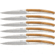 Deejo Steak Knife Set, 4.25 mirror finish Z40C13 stainless blade, Olive wood handle, 6AB000001