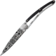 Deejo Tattoo Linerlock 37g Aztec Sun Folding Knife, 3.75 satin finish Z40C13 stainless blade, Ebony wood handle, 1CB000073