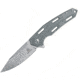 Defcon JK Cutter Framelock Folding Knife, 3.5in Satin D2 Tool Steel Drop Point, Gray Satin Titanium Handle, Pocket Clip, TF3334