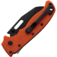 Demko AD 20.5 Shark-Lock D2 Steel Folding Knife, 4.38in Closed, 3.25in Black DLC Coated D2 Tool Steel Wharncliffe Blade, Orange Checkered G10 Handle, AD20.5F26B