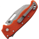 Demko AD 20.5 Shark-Lock D2 Steel Folding Knife, 4.38in Closed, 3.25in Stonewash D2 Tool Steel Wharncliffe Blade, Orange Checkered G10 Handle, AD20.5F26