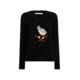 Demo,Woolrich Womens Woolrich Motif Sweater, Black, M, 13776-BLK-DEMO