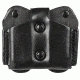 DeSantis Double Magazine Leather Pouch, Long Single Stack 380cal, Ambidextrous, Plain, Black, A01BJBBZ0