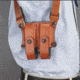DeSantis New York Undercover Rig Shoulder Leather Holsters, SIG Sauer P320 and P250 Full SIze and Compact w/ or w/o Romeo1 Reflex Sights and P320-M17, Left Hand, Plain, Tan, 11DTB7HJ0