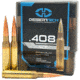 Desert Tech Premium Match .408 Cheyenne Tactical, 446 grain, Open Tip Match Brass Cased Centerfire Rifle Ammo, 10 Rounds, DTM-408400-BX