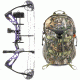 Diamond Edge SB-1 Bow Package, Purple Blaze 70 lb. LH, A12701 W/ Vanguard L Hunting Backpack-Realtree Camo