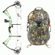 Diamond Prism Bow Package, Green 18-30 in. 5-55 lbs. RH, A12702 W/ Vanguard L Hunting Backpack-Realtree Camo