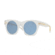 DKNY DY4148 Sunglasses 373972-48 - Matte Crystal Frame, Light Blue Solid Lenses