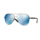 DKNY DY5084 Sunglasses 123655-61 - Satin Silver/black Frame, Blue Mirror Lenses