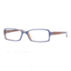DKNY Eyeglasses DY4596 with Lined Bifocal Rx Prescription Lenses 3402-53 - Azure/white/transparent Orange Frame