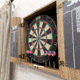 DMI Dublin Bristle Dartboard Cabinet Set, Wood grain/Tan, D4600RTW