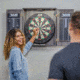DMI Paris Lighted Dartboard Cabinet Set, Rustic Grey, D4400W
