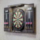 DMI Paris Lighted Dartboard Cabinet Set, Rustic Grey, D4400W