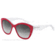 Dolce&amp;Gabbana 3 LAYERS DG4220 Sunglasses 27988G-55 - Red/white Pearl/cryst Frame, Grey Gradient Lenses