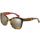 Dolce&amp;Gabbana CONTEMPORARY DG4240 Sunglasses 28936G-54 - Top Havana On Red Frame, Light Brown Mirror Dark Gold Lenses