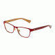 Dolce&amp;Gabbana DG1273 Single Vision Prescription Eyeglasses 1270-53 - Top Red On Gold Frame