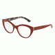 Dolce&amp;Gabbana DG3246F Eyeglass Frames 3020-53 - Top Red/rose Print Frame