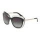 Dolce&amp;Gabbana DG4282 Single Vision Prescription Sunglasses DG4282-675-8G-54 - Lens Diameter 54 mm, Frame Color Top Black On Transparent