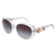 Dolce&amp;Gabbana FLOWERS DG4183 Sunglasses 656/8G-57 - Crystal Frame, Gray Gradient Lenses