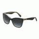 Dolce&amp;Gabbana LIP GLOSS DG4193 Sunglasses 27378G-56 - Top Black/glitter Gold Frame, Gray Gradient Lenses