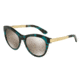 Dolce&amp;Gabbana SICILIAN TASTE DG4243 Sunglasses 28876G-53 - Petrolemu Cube Frame, Light Brown Mirror Gold Lenses