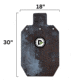 Double Tap Industries Heavy Duty 1/2in AR500 Steel Silhouette Target IPSC, Raw, 18in x 30in, ST100-HD