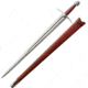 Dragon King Single Hand Arming Sword, 34.25in Overall, 28in Hand Forged 9260 Spring Steel Blade, Brown Leather Wrapped Handle, Atrim Design, Leather Wrapped Brown Wood Scabbard, SR36050