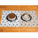 Drymate Pet Bowl Place Mat, Paw Stripe, Brown/ Tan, 12 x 20 PP1220BNSTP