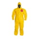 DuPont Tychem 2000 Coveralls w/Hood, Elastic Wrists and Ankles, Bound Seams, Yellow, Extra Large, 12 Pack, QC127BYLXL00