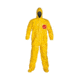 DuPont Tychem 2000 Coveralls w/Standard Hood and Attached Socks, Taped Seams, Yellow, 5XL, 4 Pack, QC122TYL5X0004