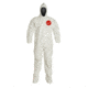 DuPont Tychem 4000 Coverall w/Standard Fit Hood and Attached Socks, White, L, 12 Pack, SL122BWHLG00