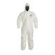 DuPont Tychem SL White LG Coveralls with Standard Fit Hood, Elastic Wrists w/ Attached Socks, Case of 6